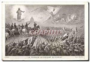 Carte Postale Ancienne Militaria La France le soldat du Christ