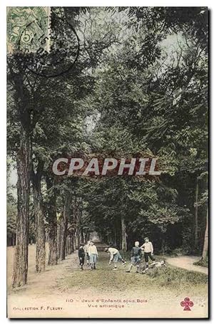 Carte Postale Ancienne Jeux d'enfants sous bois