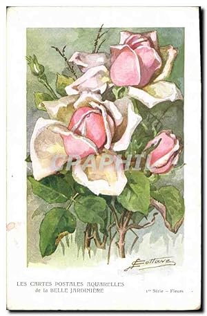 Carte Postale Ancienne Fantaisie Fleurs Belle Jardiniere