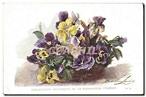 Carte Postale Ancienne Fantaisie Fleurs Phosphatine Falieres