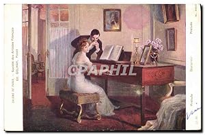 Carte Postale Ancienne Salons de Paris Gelhay Prelude Clavecin