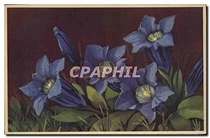 Carte Postale Ancienne Fantaisie Fleurs Gentiane de Koch