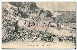 Carte Postale Ancienne Militaria Chasseurs Alpins Ascension du glacier du Rateau Oisans Alpinisme