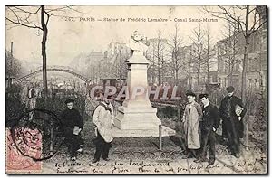 Carte Postale Ancienne Paris Statue de Frederic Lemaitre Canal Saint Martin