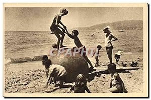 Carte Postale Ancienne Juan les Pins Jeux d'enfants