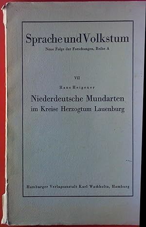 Bild des Verkufers fr Niederdeutsche Mundart im Kreise Herzogtum Lauenburg, VII zum Verkauf von biblion2