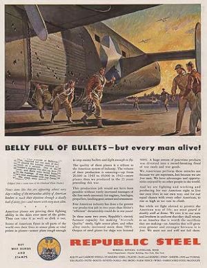 Seller image for ORIG VINTAGE MAGAZINE AD/ 1943 REPUBLIC STEEL AD for sale by Monroe Street Books