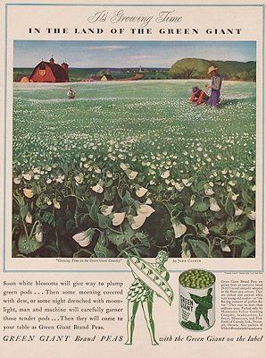 Seller image for ORIG VINTAGE MAGAZINE AD/ 1942 GREEN GIANT PEAS AD for sale by Monroe Street Books