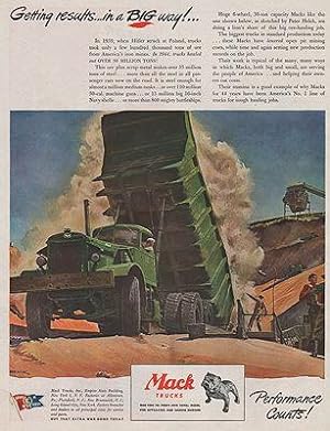 ORIG VINTAGE MAGAZINE AD/ 1945 MACK TRUCK AD