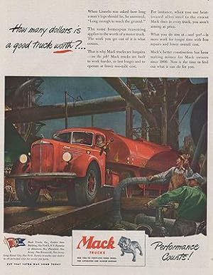 Seller image for ORIG VINTAGE MAGAZINE AD/ 1945 MACK TRUCK AD for sale by Monroe Street Books