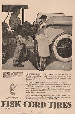 Seller image for ORIG VINTAGE MAGAZINE AD/ 1919 FISK TIRE AD for sale by Monroe Street Books