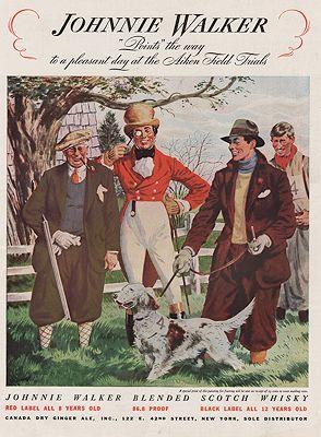 ORIG VINTAGE MAGAZINE AD/ 1937 JOHNNIE WALKER WHISKEY AD