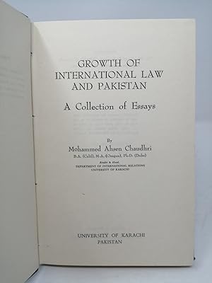 Seller image for Growth of International Law and Pakistan: A Collection of Essays. for sale by ROBIN SUMMERS BOOKS LTD