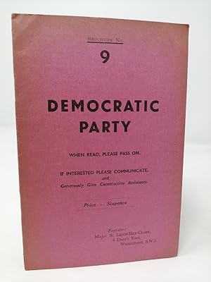 Bild des Verkufers fr Democratic Party: Brochure No. 9. zum Verkauf von ROBIN SUMMERS BOOKS LTD