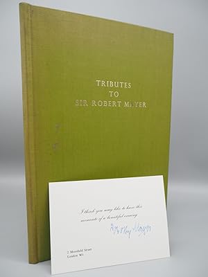 Seller image for Tributes to Sir Robert Mayer on his ninetieth birthday, 5 June 1969. for sale by ROBIN SUMMERS BOOKS LTD