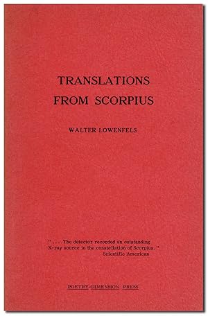 Bild des Verkufers fr Translations from Scorpius zum Verkauf von Lorne Bair Rare Books, ABAA