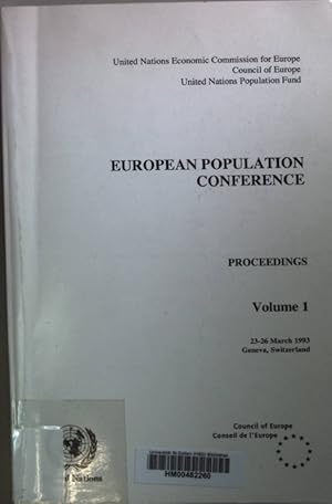 Immagine del venditore per European Population Conference: Proceedings Vol. 1: 23-26 March 1993, Geneva, Switzerland. venduto da books4less (Versandantiquariat Petra Gros GmbH & Co. KG)