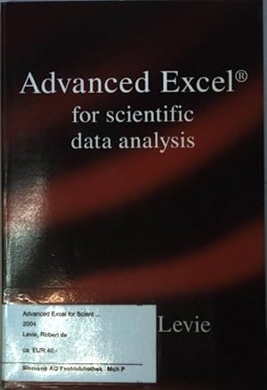 Seller image for Advanced Excel for Scientific Data Analysis. for sale by books4less (Versandantiquariat Petra Gros GmbH & Co. KG)