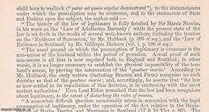 Image du vendeur pour Certain Cases of Questioned Legitimacy under The Operation of The Scottish Registration Act (17 &18 Vict.c 80). An uncommon original article from The British Association for The Advancement of Science report, 1871. mis en vente par Cosmo Books