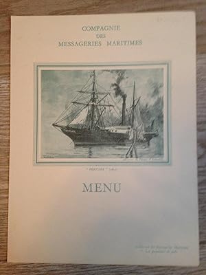 Menu De La Compagnie Des Messageries Maritimes Paquebot La Marseillaise, Du 10 Avril 1950