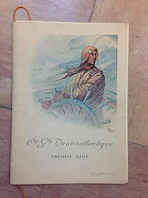 Programme De Gala De La Compagnie Générale Transatlantique French Line Paquebot PARIS Du 3 novemb...