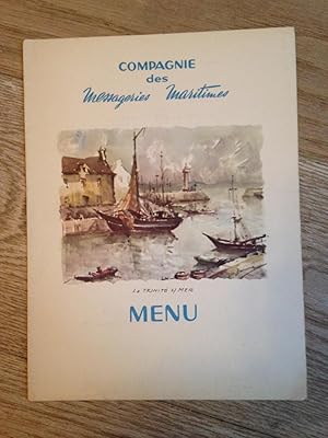 Menu De La Compagnie Des Messageries Maritimes Paquebot LAENNEC, Du 24 septembre 1964