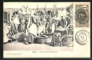 Ansichtskarte Niger, Boucheries indigènes
