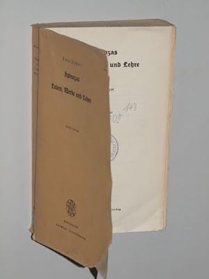 Bild des Verkufers fr Spinozas Leben, Werke und Lehre. 6. Aufl. zum Verkauf von Antiquariat Lehmann-Dronke