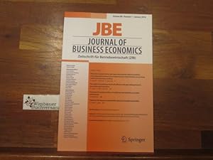 Bild des Verkufers fr Journal of business economics : JBE = Zeitschrift fr Betriebswirtschaft : ZfB, Volume 88, Number 1, January 2018 zum Verkauf von Antiquariat im Kaiserviertel | Wimbauer Buchversand