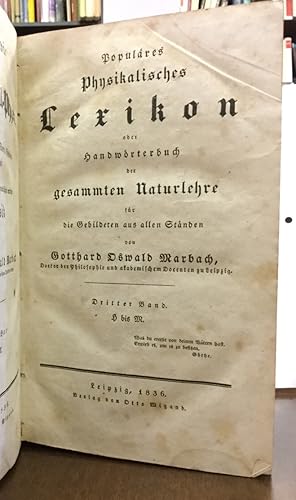 Bild des Verkufers fr Enkyklopdie der Experimental-Physik, der Astronomie, Geographie, Chemie, Physiologie, Chronologie nach dem Grade ihrer Verwandschaft mit der Physik. 3. Band H bis M : Populres Physikalisches Lexikon oder Handwrterbuch der gesammten Naturlehren fr die Gebildeten aus allen Stnden. zum Verkauf von Kepler-Buchversand Huong Bach