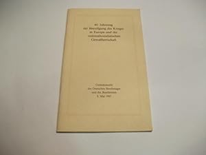 Imagen del vendedor de Gedenkstunde des Deutschen Bundestages und des Bundesrates 8. Mai 1985. a la venta por Ottmar Mller