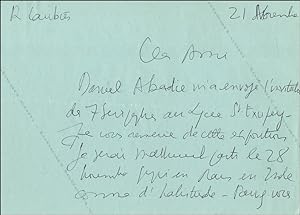 L.A.S. René LAUBIÈS. Cher Ami (Raoul Jean Moulin).