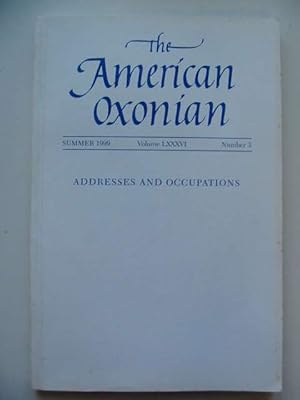 Seller image for THE AMERICAN OXONIAN VOLUME LXXXVI NUMBER 3 for sale by Stella & Rose's Books, PBFA