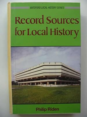 Imagen del vendedor de RECORD SOURCES FOR LOCAL HISTORY a la venta por Stella & Rose's Books, PBFA