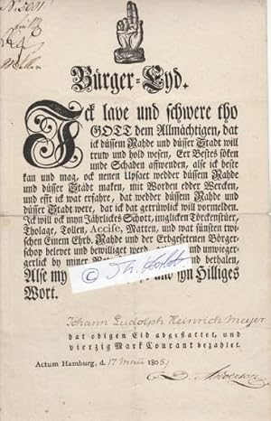 Seller image for CHRISTIAN DANIEL ANDERSON (1753-1826) Dr.jur., bedeutender Hamburger Jurist und Rechtshistoriker, erster Ratssekretr / Protonotar; gab das Hamburger Zivilrecht auf Grundlage des Hamnurger Stadtrechts von 1605 heraus, zwei Sammlungen Hamburgischer Verordnungen for sale by Herbst-Auktionen