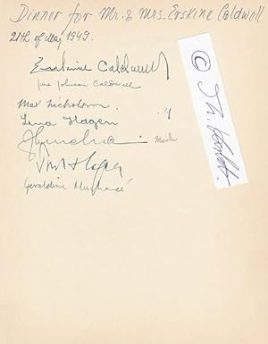 Seller image for ERSKINE CALDWELL (1903-87) amerikanischer Schriftsteller, u.a. Gottes kleiner Acker (God's little Acre) und Die Tabakstrae (Tobacco Road) for sale by Herbst-Auktionen