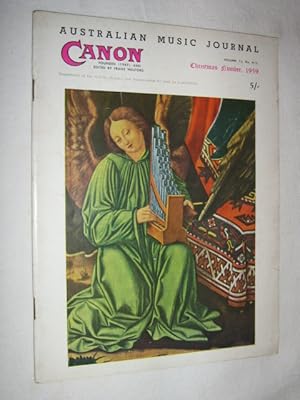 Imagen del vendedor de Canon: Australian Music Journal vol 13 nos 4, 5 (in one edition) : Nov-Dec 1959 a la venta por Manyhills Books