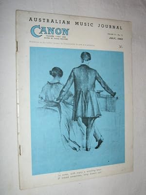 Seller image for Canon: Australian Music Journal vol 13 no 12 : July 1960 for sale by Manyhills Books