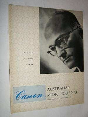 Seller image for Canon: Australian Music Journal vol 16 number 12 for sale by Manyhills Books