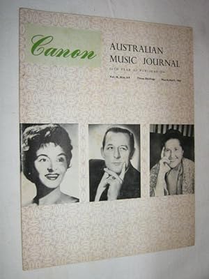 Immagine del venditore per Canon: Australian Music Journal vol 16 numbers 8, 9 (in one edition) : 1963 venduto da Manyhills Books