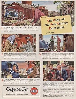 ORIG VINTAGE MAGAZINE AD / 1940 GULFPRIDE OIL AD