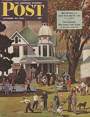 ORIG VINTAGE MAGAZINE COVER/ SATURDAY EVENING POST - OCTOBER 20 1945