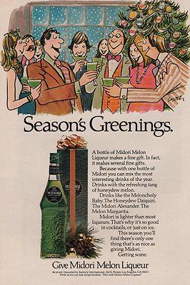 ORIG VINTAGE MAGAZINE AD / 1978 MIDORI MELON LIQUEUR AD