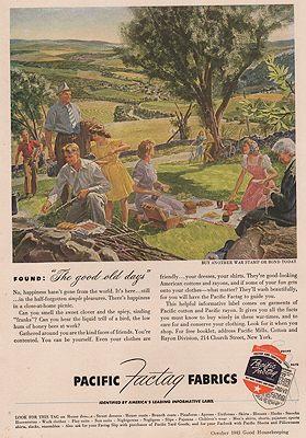 Seller image for ORIG VINTAGE MAGAZINE AD/ 1943 PACIFIC FACTAG FABRICS for sale by Monroe Street Books