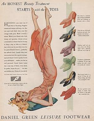 ORIG VINTAGE MAGAZINE AD / 1931 DANIEL GREEN FOOTWEAR AD