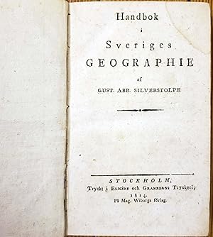 Imagen del vendedor de Handbok i Sveriges Geographie. a la venta por Chaco 4ever Books