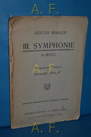 Seller image for Gustav Mahler, III. (3.) Symphonie D-Moll : Thematische Analyse. for sale by Antiquarische Fundgrube e.U.