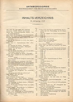 Anthroposophie 11.Jahrgang 1929