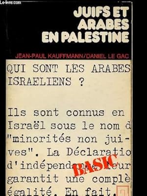 Image du vendeur pour Juifs er arabes en Palestine mis en vente par Le-Livre