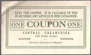 Central Creameries Coupon "One" [antique coupon]